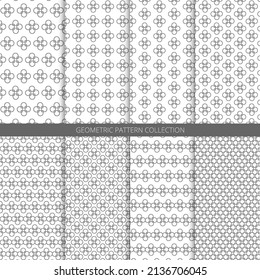 Geometric korean traditional pattern collection. Abstract vector background. Pattern in swatches. 