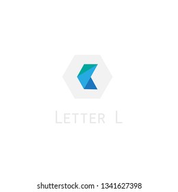 geometric / L logo geometric L vector, in blue
