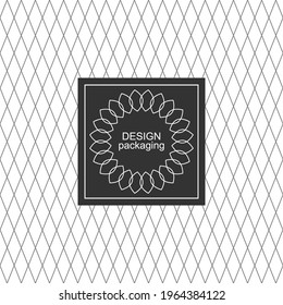 Geometric label design. Gray pattern on a white background. Vector illustration.