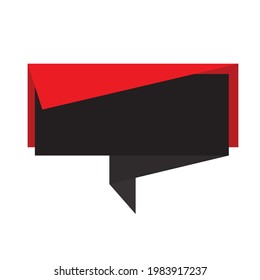 Geometric labels for inserting various messages. The text box is red and black.
