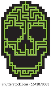 Geometric labyrinth forming a skull 