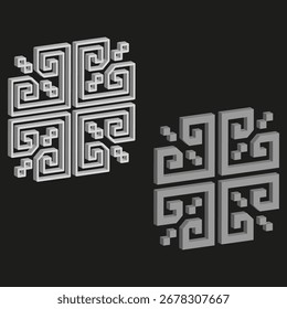Patrón de laberinto geométrico. Ornamento clave griego. Abstractas ilustración cuadrada. Elemento decorativo de Vector. EPS 10.