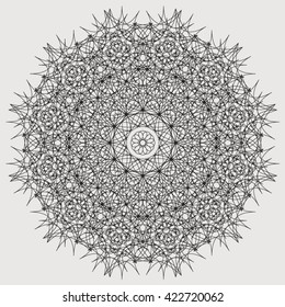 Geometric lace deco element. Guilloche Rosette.
