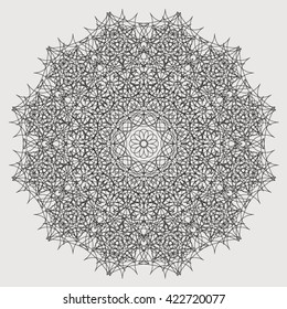 Geometric lace deco element. Guilloche Rosette.