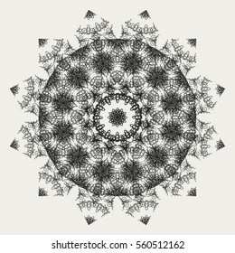 Geometric lace deco element. Guilloche Rosette.