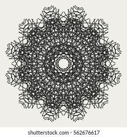 Geometric lace deco element. Guilloche Rosette.