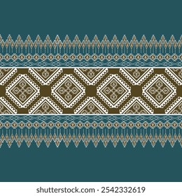 Geometrisches Spitzen-Muster auf Tee-und braunem Hintergrund
