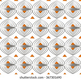 Geometric lace pattern with orange triangles
