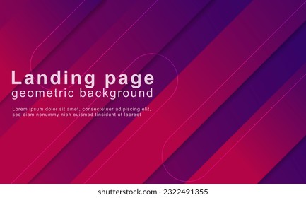 Geometric Landing page background with dynamic shapes composition. Abstract gradient background Vector Illustration