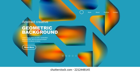Geometric landing page background. Fluid colors and simple shapes abstract composition. Vector illustration for wallpaper, banner, background, leaflet, catalog, cover, flyer