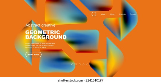 Geometric landing page background. Fluid colors and simple shapes abstract composition. Vector illustration for wallpaper, banner, background, leaflet, catalog, cover, flyer