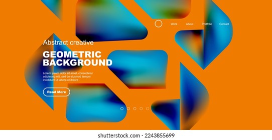 Geometric landing page background. Fluid colors and simple shapes abstract composition. Vector illustration for wallpaper, banner, background, leaflet, catalog, cover, flyer