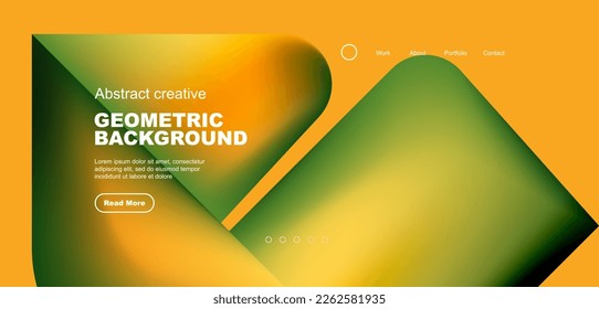 Geometric landing page background. Fluid colors and simple shapes abstract composition. Vector illustration for wallpaper, banner, background, leaflet, catalog, cover, flyer