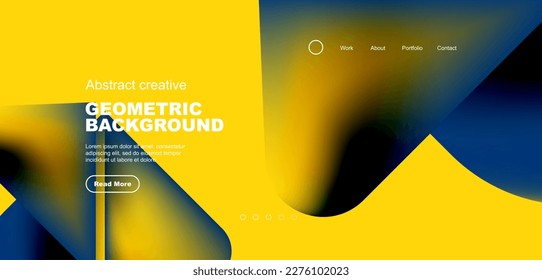 Geometric landing page background. Fluid colors and simple shapes abstract composition. Vector illustration for wallpaper, banner, background, leaflet, catalog, cover, flyer