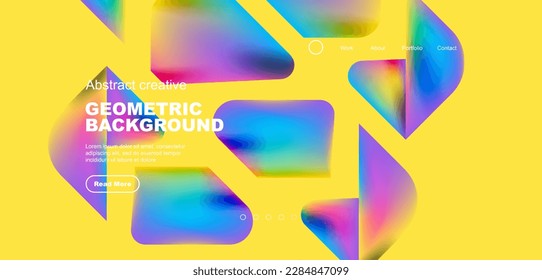 Geometric landing page background. Fluid colors and simple shapes abstract composition. Vector illustration for wallpaper, banner, background, leaflet, catalog, cover, flyer