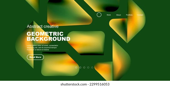 Geometric landing page background. Fluid colors and simple shapes abstract composition. Vector illustration for wallpaper, banner, background, leaflet, catalog, cover, flyer