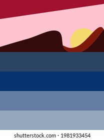 Geometrische Landschaftsgenerative Kunst-Plakatgrafik