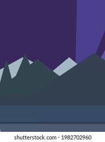 Geometric landscape generative art poster illustration