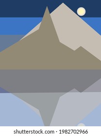 Geometric landscape generative art poster illustration