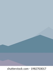 Geometric landscape generative art poster illustration