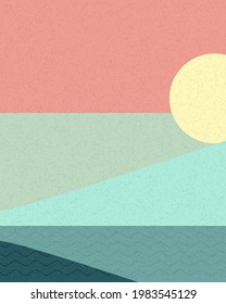 Geometrische Landschaftsgenerative Kunst-Plakatgrafik