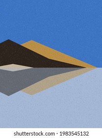 Geometric landscape generative art poster illustration
