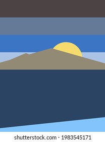 Geometrische Landschaftsgenerative Kunst-Plakatgrafik