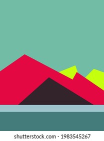 Geometrische Landschaftsgenerative Kunst-Plakatgrafik