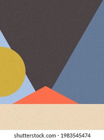 Geometric landscape generative art poster illustration