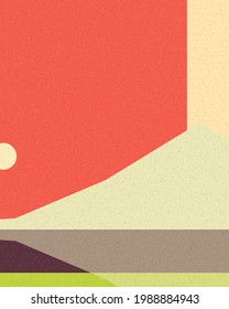 Geometrische Landschaftsgenerative Kunst-Plakatgrafik