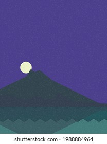 Geometric landscape generative art poster illustration