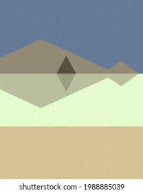 Geometric landscape generative art poster illustration