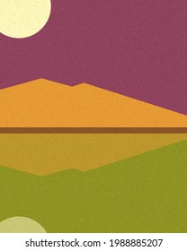 Geometrische Landschaftsgenerative Kunst-Plakatgrafik