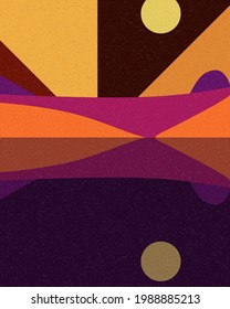 Geometrische Landschaftsgenerative Kunst-Plakatgrafik