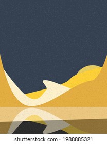 Ilustración de afiche de arte generativo de paisaje geométrico