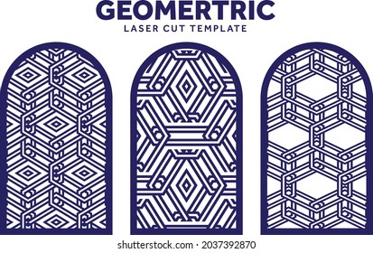Geometric laser cut pattern template can be use to make decoration