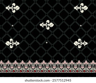 Geometric lattice Border patterns layered for delicate wallpapers, gift wraps, and card designs.