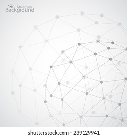 Geometric lattice , molecules in the circle. Round composition of the molecular lattice. Composition for your design