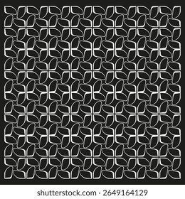 Geometric lattice pattern. Black seamless background. Abstract ornament Vector. Repeating cross tile.