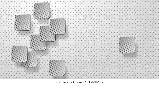 Geometric layered background. Paper shapes on the white embossed background. Vector EPS10
