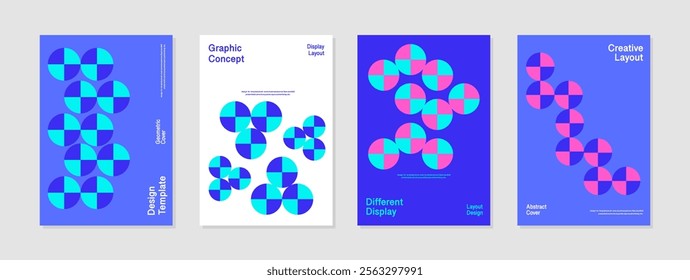 Geometric layout design creative template. This is a abstract background template vector illustration. blue pink green. Design for book cover, brochure, poster, banner, handbill, flyer, marketing