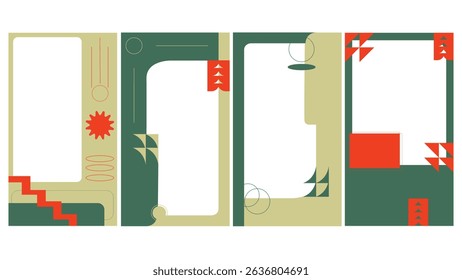 Geometric layout flat design background illustration