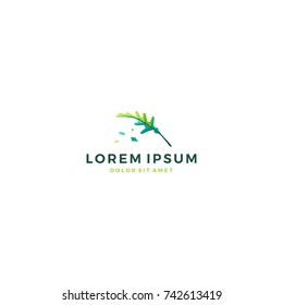 geometric leaf herb vibrant ornament green garden flower basil arugula thyme rosemary sage parsley coriander oregano logo vector icon template