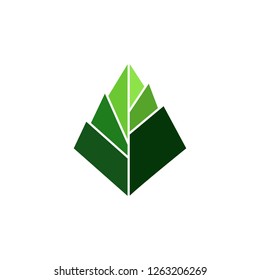 geometric leaf logo