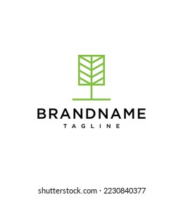 Geometric leaf logo design vector template