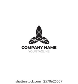 geometric leaf logo meaning natural to move forward suitable for companies in the fields of beauty, technology, construction, health, consulting, manufacturing, entertainment, fashion, jewelry