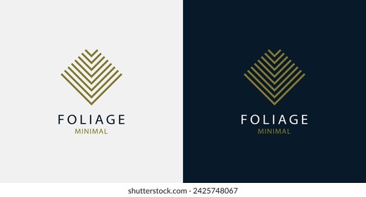 Geometric leaf logo vector art. Foliage design for a nature related business.