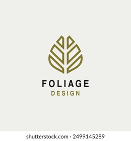 Geometric leaf logo vector art. Foliage design for a nature related business.