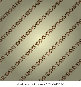 Geometric leaf ornament. Graphic modern pattern. Cute vector background. Seamless abstract floral pattern in orange, beige and brown colors.