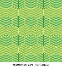 Geometric leaf pattern. Green monochrome texture. 
